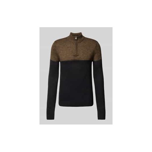 Sweter z dzianiny ze stójką ze sklepu Peek&Cloppenburg  w kategorii Swetry męskie - zdjęcie 177852288