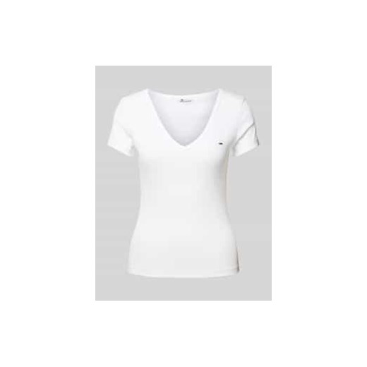 T-shirt o kroju Slim Fit z dekoltem w serek ze sklepu Peek&Cloppenburg  w kategorii Bluzki damskie - zdjęcie 177852698