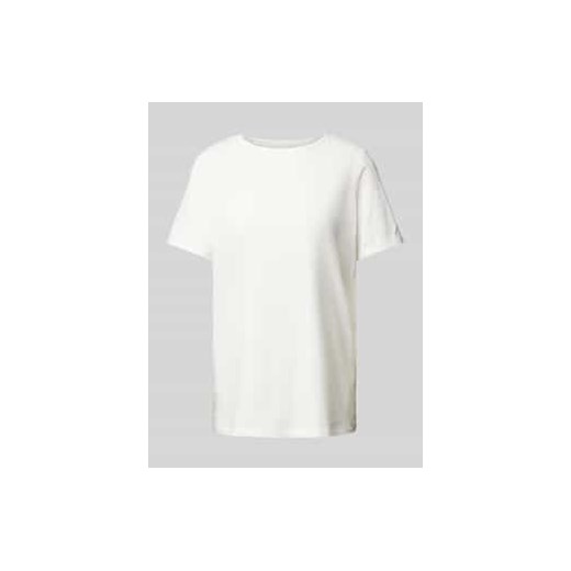 T-shirt z prążkowanym okrągłym dekoltem ze sklepu Peek&Cloppenburg  w kategorii Bluzki damskie - zdjęcie 177852968