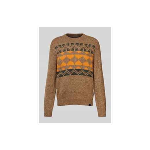 Sweter z dzianiny z okrągłym dekoltem ze sklepu Peek&Cloppenburg  w kategorii Swetry męskie - zdjęcie 177853539