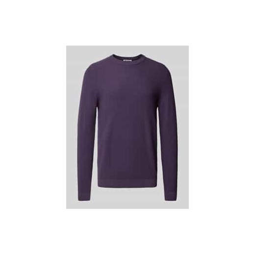 Sweter z dzianiny z okrągłym dekoltem ze sklepu Peek&Cloppenburg  w kategorii Swetry męskie - zdjęcie 177853545