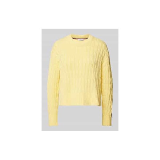 Sweter z dzianiny z czystej bawełny z okrągłym dekoltem ze sklepu Peek&Cloppenburg  w kategorii Swetry damskie - zdjęcie 177853709