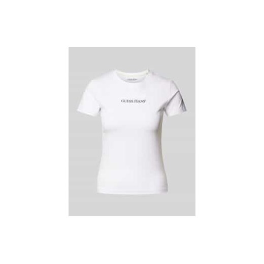 T-shirt o kroju slim fit z nadrukiem z logo ze sklepu Peek&Cloppenburg  w kategorii Bluzki damskie - zdjęcie 177853809