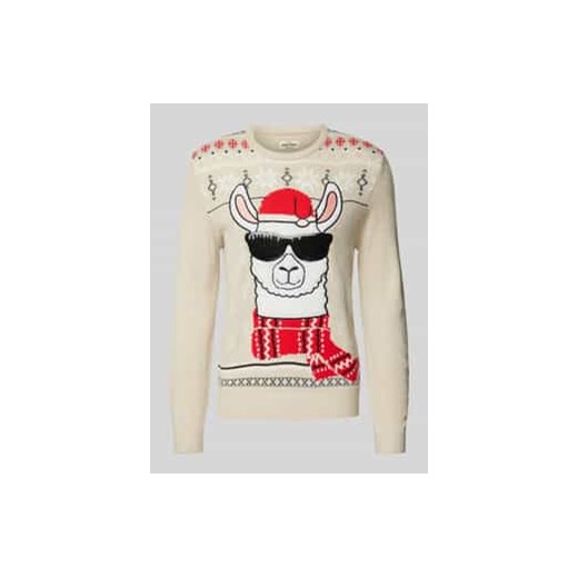 Sweter z dzianiny z cekinowym obszyciem ze sklepu Peek&Cloppenburg  w kategorii Swetry męskie - zdjęcie 177854035