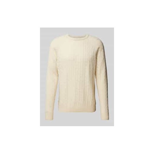 Sweter z dzianiny z prążkowanymi wykończeniami ze sklepu Peek&Cloppenburg  w kategorii Swetry męskie - zdjęcie 177854146