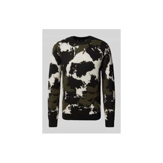 Sweter z dzianiny z okrągłym dekoltem ze sklepu Peek&Cloppenburg  w kategorii Swetry męskie - zdjęcie 177854527