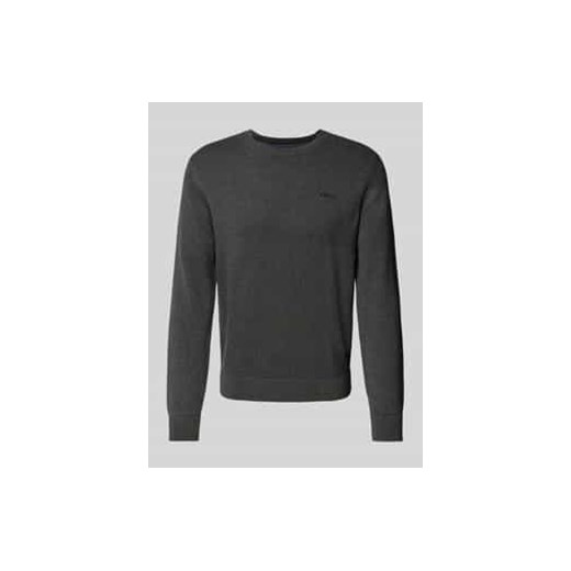 Sweter z dzianiny o kroju regular fit z czystej bawełny z wyhaftowanym logo ze sklepu Peek&Cloppenburg  w kategorii Swetry męskie - zdjęcie 177854529