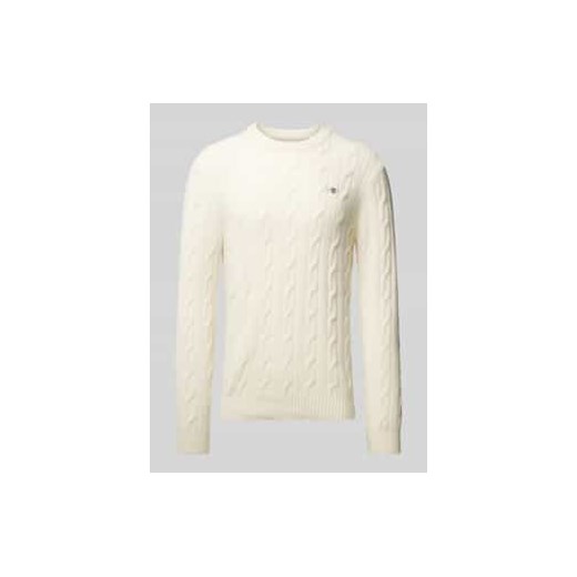 Sweter z dzianiny z wzorem warkocza ze sklepu Peek&Cloppenburg  w kategorii Swetry męskie - zdjęcie 177854615