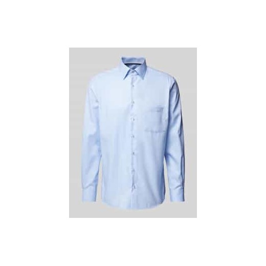 Koszula biznesowa o kroju modern fit z kołnierzykiem typu kent i kieszenią na piersi ze sklepu Peek&Cloppenburg  w kategorii Koszule męskie - zdjęcie 177854697
