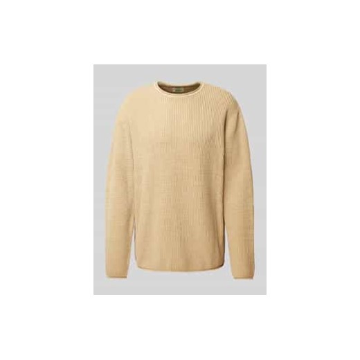 Sweter z dzianiny z rolowanym dołem model ‘RYAN’ ze sklepu Peek&Cloppenburg  w kategorii Swetry męskie - zdjęcie 177854855
