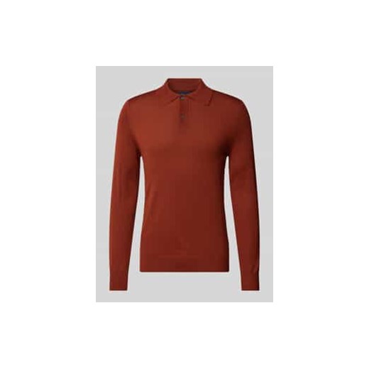 Sweter z dzianiny o kroju slim fit z kołnierzykiem polo ze sklepu Peek&Cloppenburg  w kategorii Swetry męskie - zdjęcie 177854887