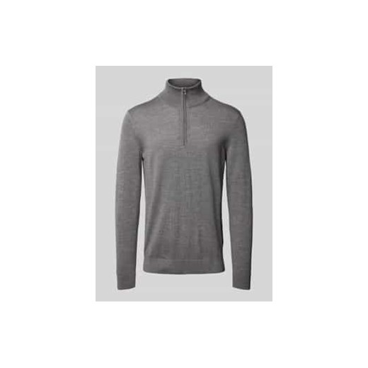 Sweter z dzianiny z kołnierzem model ‘Dario’ ze sklepu Peek&Cloppenburg  w kategorii Swetry męskie - zdjęcie 177855108