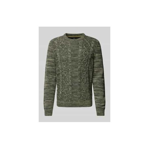 Sweter z dzianiny z prążkowanymi wykończeniami ze sklepu Peek&Cloppenburg  w kategorii Swetry męskie - zdjęcie 177855269