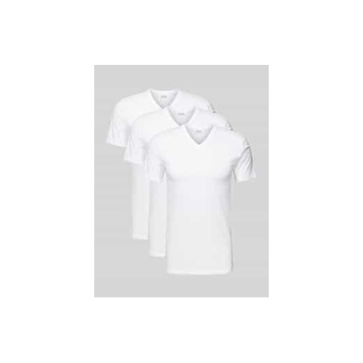 T-shirt z prążkowanym dekoltem w serek w zestawie 3 szt. ze sklepu Peek&Cloppenburg  w kategorii Podkoszulki męskie - zdjęcie 177855876