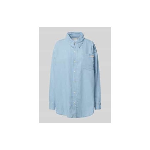 Bluzka koszulowa o kroju oversized z listwą guzikową ze sklepu Peek&Cloppenburg  w kategorii Koszule damskie - zdjęcie 177856066