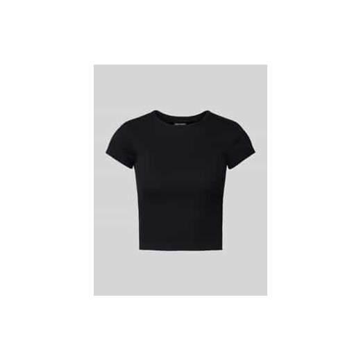 T-shirt z prążkowanym okrągłym dekoltem ze sklepu Peek&Cloppenburg  w kategorii Bluzki damskie - zdjęcie 177856149