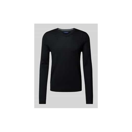 Sweter z dzianiny z dekoltem w serek ze sklepu Peek&Cloppenburg  w kategorii Swetry męskie - zdjęcie 177856377