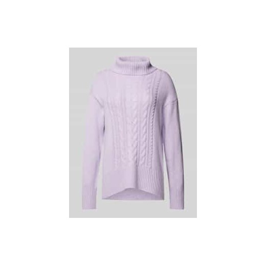 Sweter z wywijanym kołnierzem ze ściegiem warkoczowym ze sklepu Peek&Cloppenburg  w kategorii Swetry damskie - zdjęcie 177856659
