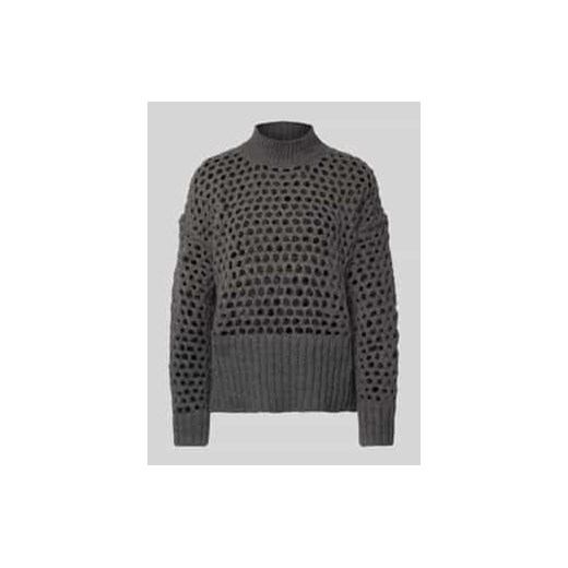 Sweter z dzianiny o kroju regular fit z ażurowym wzorem model ‘BILLIE’ ze sklepu Peek&Cloppenburg  w kategorii Swetry damskie - zdjęcie 177857168