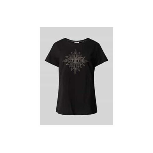 T-shirt z obszyciem z kamieni stras ze sklepu Peek&Cloppenburg  w kategorii Bluzki damskie - zdjęcie 177857487
