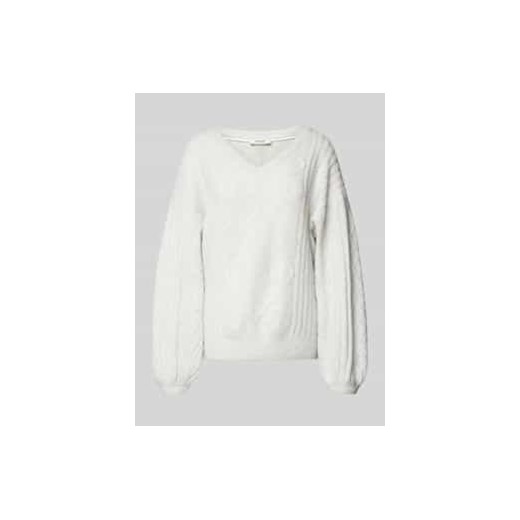 Sweter z dzianiny z dekoltem w serek model ‘Medi’ ze sklepu Peek&Cloppenburg  w kategorii Swetry damskie - zdjęcie 177857548