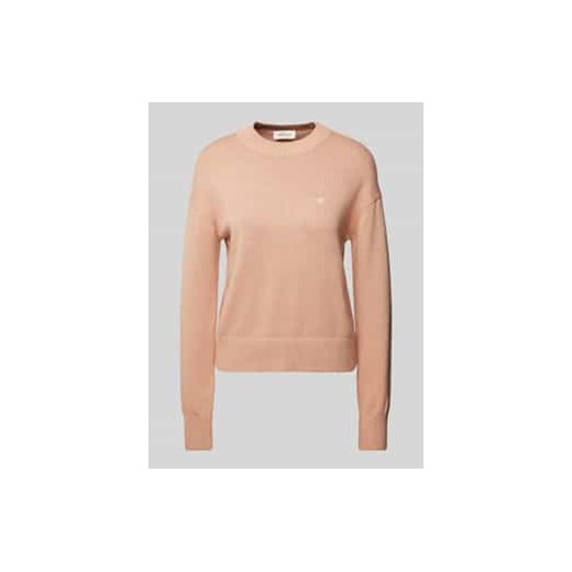Sweter z dzianiny z wyhaftowanym logo model ‘MONOGRAM’ ze sklepu Peek&Cloppenburg  w kategorii Swetry damskie - zdjęcie 177857708