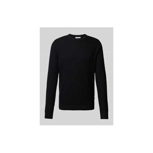Sweter z dzianiny z fakturowanym wzorem model ‘KALLE’ ze sklepu Peek&Cloppenburg  w kategorii Swetry męskie - zdjęcie 177858048