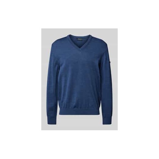 Sweter z dzianiny z dekoltem w serek ze sklepu Peek&Cloppenburg  w kategorii Swetry męskie - zdjęcie 177858115