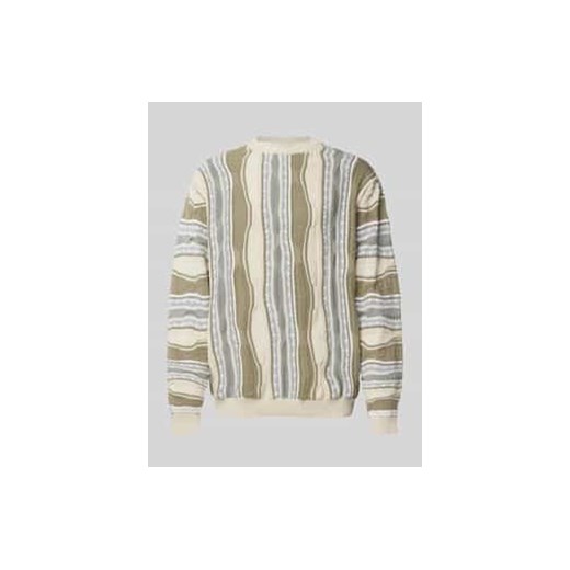 Sweter z dzianiny z prążkowanymi wykończeniami model ‘TETON’ ze sklepu Peek&Cloppenburg  w kategorii Swetry męskie - zdjęcie 177858265