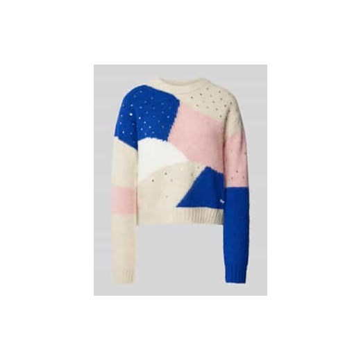 Sweter z dzianiny z prążkowanymi wykończeniami model ‘NORA’ ze sklepu Peek&Cloppenburg  w kategorii Swetry damskie - zdjęcie 177858999