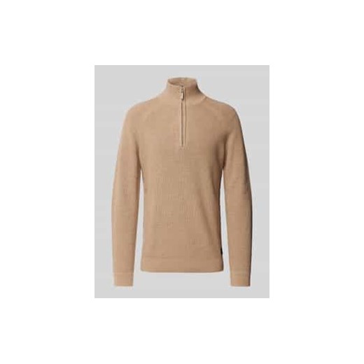 Sweter z dzianiny o kroju regular fit z kołnierzem Tom Tailor Sweter z fakturowanej dzianiny z kołnierzem ze sklepu Peek&Cloppenburg  w kategorii Bluzy męskie - zdjęcie 177859157