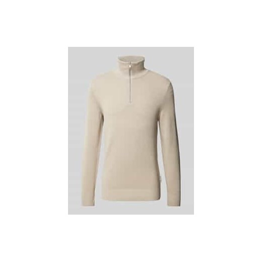 Bluza o kroju regular fit z kołnierzem i fakturą Ottoman ze sklepu Peek&Cloppenburg  w kategorii Swetry męskie - zdjęcie 177859609