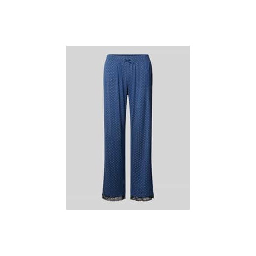 Spodnie od piżamy o kroju straight fit z obszyciem koronką model ‘Jasmin’ ze sklepu Peek&Cloppenburg  w kategorii Piżamy damskie - zdjęcie 177860087
