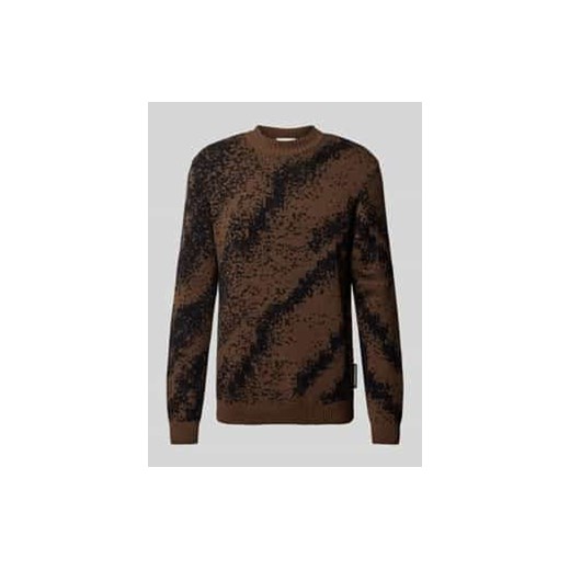Sweter z dzianiny z prążkowanymi wykończeniami model ‘SIVAAN’ ze sklepu Peek&Cloppenburg  w kategorii Swetry męskie - zdjęcie 177860109