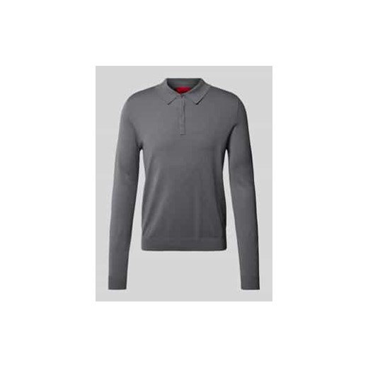 Sweter z dzianiny z kołnierzykiem polo ze sklepu Peek&Cloppenburg  w kategorii Swetry męskie - zdjęcie 177860415