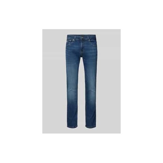 Jeansy o kroju slim fit z wyhaftowanym logo ze sklepu Peek&Cloppenburg  w kategorii Jeansy męskie - zdjęcie 177860558
