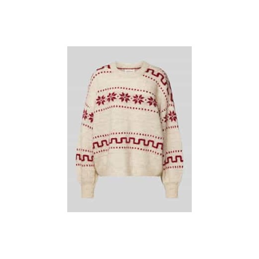Sweter z dzianiny z prążkowanymi wykończeniami ze sklepu Peek&Cloppenburg  w kategorii Swetry damskie - zdjęcie 177860909