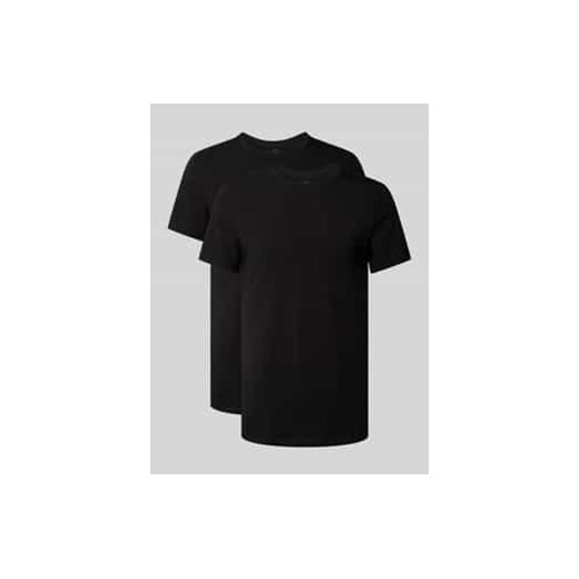 T-shirt z prążkowanym okrągłym dekoltem ze sklepu Peek&Cloppenburg  w kategorii Podkoszulki męskie - zdjęcie 177861126