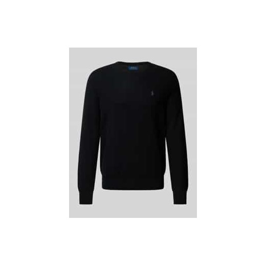 Sweter z dzianiny z wyhaftowanym logo ze sklepu Peek&Cloppenburg  w kategorii Swetry męskie - zdjęcie 177861399