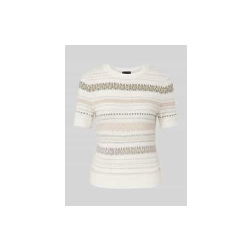 Sweter z dzianiny z mieszanki żywej wełny z rękawem o dł. 1/2 ze sklepu Peek&Cloppenburg  w kategorii Swetry damskie - zdjęcie 177861537