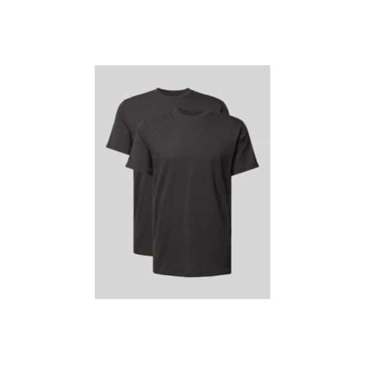 T-shirt z prążkowanym okrągłym dekoltem ze sklepu Peek&Cloppenburg  w kategorii Podkoszulki męskie - zdjęcie 177861615