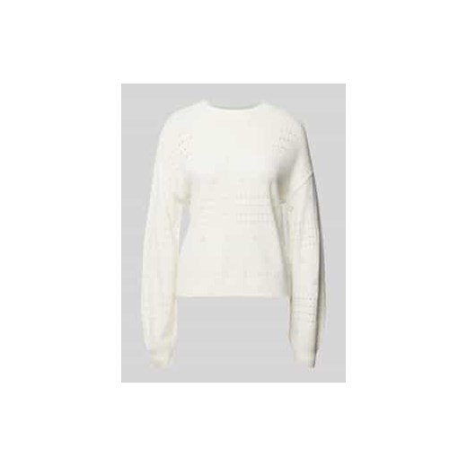 Sweter z dzianiny z haftem angielskim model ‘RIL’ ze sklepu Peek&Cloppenburg  w kategorii Swetry damskie - zdjęcie 177861675