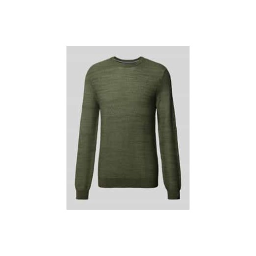 Sweter z dzianiny o kroju slim fit z fakturowanym wzorem ze sklepu Peek&Cloppenburg  w kategorii Swetry męskie - zdjęcie 177861769