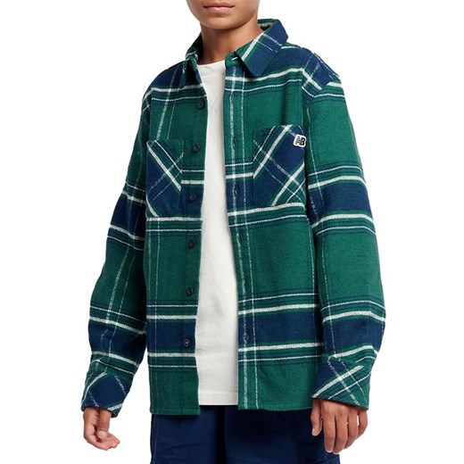 Koszula New Balance LAKB0075NWG - zielona ze sklepu streetstyle24.pl w kategorii Koszule chłopięce - zdjęcie 177862137