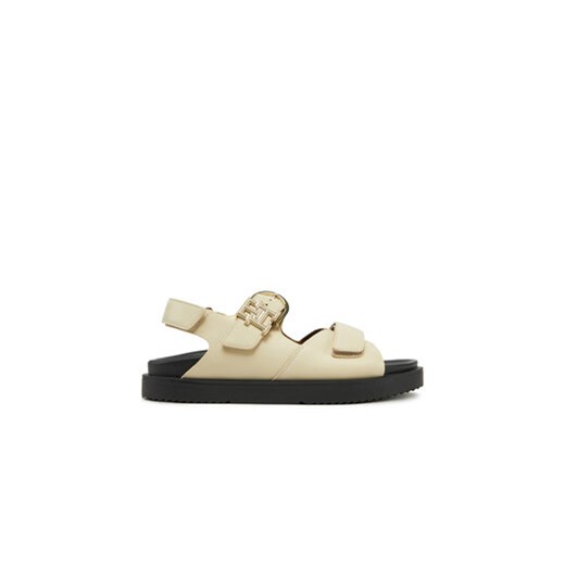 Tommy Hilfiger Sandały Leather Sporty Sandal FW0FW08799 Écru ze sklepu MODIVO w kategorii Sandały damskie - zdjęcie 177864636