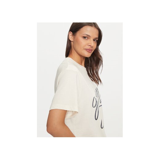 Guess Jeans T-Shirt W4BI54 K8HM0 Écru Boxy Fit XL MODIVO