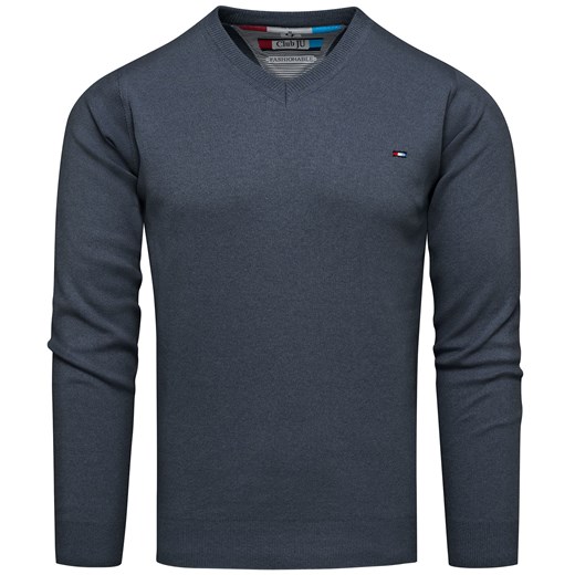 Sweter męski w serek granatowy Recea ze sklepu Recea.pl w kategorii Swetry męskie - zdjęcie 177887107