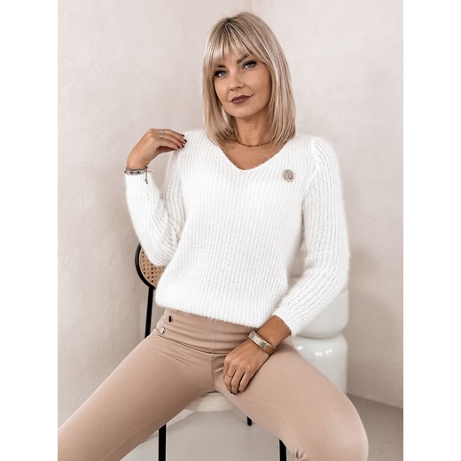 sweter roden biały one size ze sklepu UBRA w kategorii Swetry damskie - zdjęcie 177889767