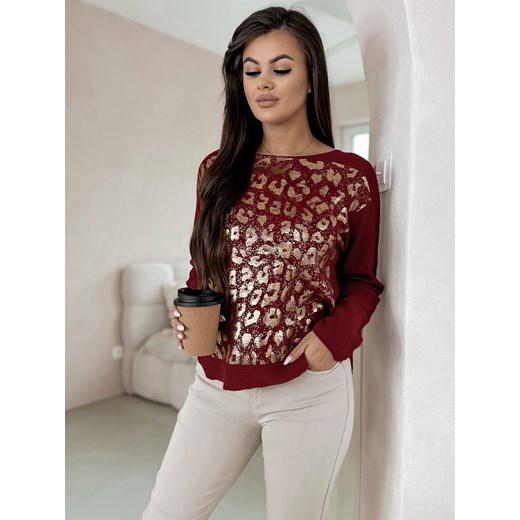 sweter guardo bordowy one size ze sklepu UBRA w kategorii Swetry damskie - zdjęcie 177889879