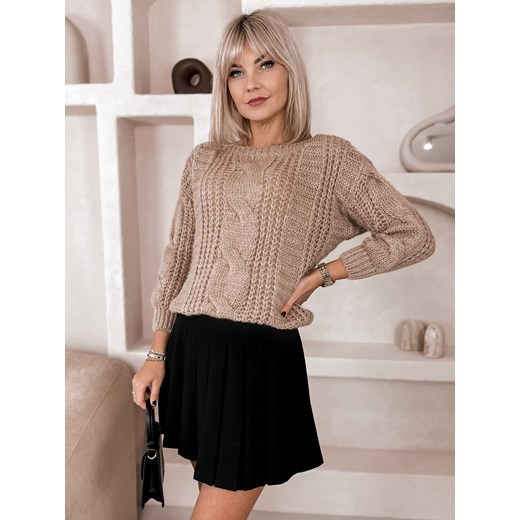 sweter flers ciemnobeżowy one size ze sklepu UBRA w kategorii Swetry damskie - zdjęcie 177889905